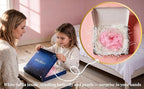 Dream Catcher for Girls – Butterfly Center, Pink & White Mixed Feathers & Clear Beads, Pink Decor for Bedroom, Comes with a Decorative Box & White Raffia