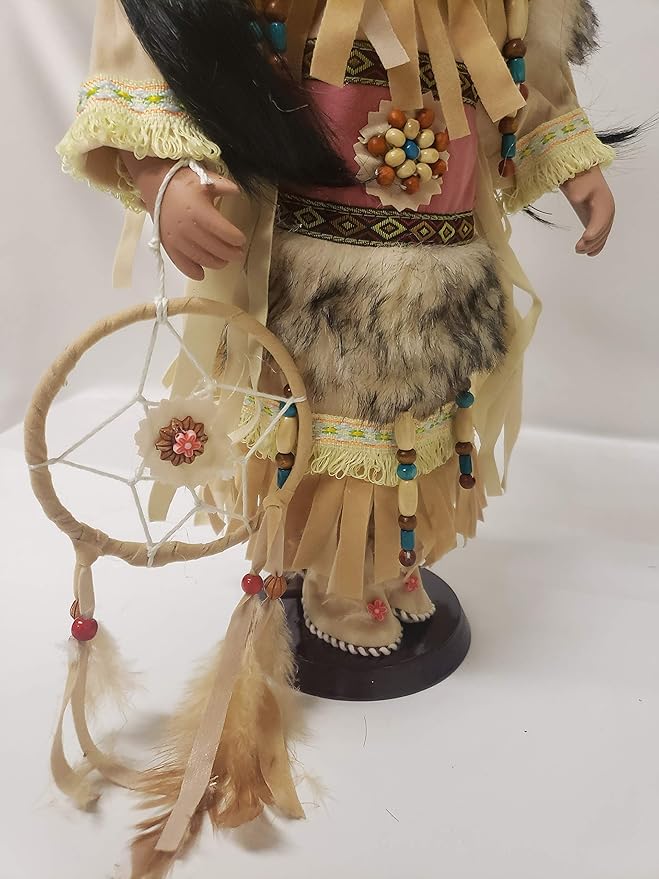 KINNEX COLLECTIONS SINCE 1997 16" Collectible Native American Indian Porcelain Doll (AYASIA) D16665