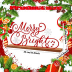 Teenyyou Christmas Table Decoration Merry Bright Christmas Metal Word Sign Merry Bright Table Centerpiece Xmas Party Decor Gift with Wooden Base for Holiday Tabletop Desk Decoration
