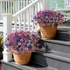 Artificial Fake Flowers for Outdoors 12 Bundles Faux Silk Flower Spring Decoration Artificial Fake Plants Outdoor Plastic Flowers UV Resistant No Fade for Home Planter Porch Patio Yard Decor