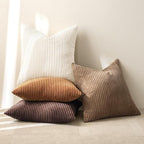 MIULEE Boho Farmhouse Throw Pillow Covers 20x20 Inch Set of 4 Rustic Mordern Neutral Cushion Covers Soft Corduroy Nordic Home Decor for Couch Bed Sofa Living Room Brown
