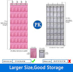 over the door shoe organizer,2025 upgraded,35 Huge pockets,over door shoe organizer,Store size 13 shoes,shoe organizer,Strong material,hooks Suitable for various doors,pink shoe rack