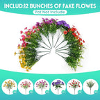 Artificial Flowers for Outdoors Faux Plants Outside Indoor,Realistic UV Resistant Silk Fake Geranium Daisy for Home Patio Garden Back Yard Front Poch Decor Spring Summer(12 Bunches)