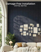 Aothia Felt Bulletin Board Tiles for Wall, 12 Pack Large 48" x 36", Felt Wall Tiles Cork Board Alternative, Adhesive Bulletin Board Tiles for Office, Classroom & Home, Navy Blue