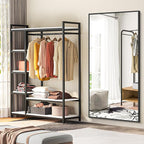 BONEWEI Bathroom Mirror, 30x55 inch Wall Mirror for Bathroom Wall Mounted Black Rectangle Square Corner Mirrors, Black Bathroom Mirror for Living Room, Farmhouse, Bedroom Entryway, Horizontal/Vertical
