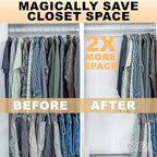 MIZGI 50 Pack Black Velvet Hangers - No Shoulder Bumps, Heavy Duty Non-Slip Chrome Hooks for Jackets, Coats, Pants