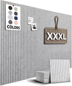 WALLHERO Office Cork Board, 59"x36" | 15 Pack | Felt Tiles for Wall, Tac Board, Large Felt Board, Wall Protector for Dart Board, (Gray Marble Slats)