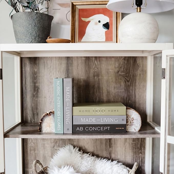 PROBENEX Olive Large | 4 PCS Faux Decorative Books for Home Decor | Not Real Books (Cardboard Boxes) | Coffee Table, Shelf Styling & Modern Aesthetic Accent Pieces for Living Room, Office