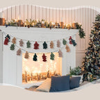 Breling 2 Pcs Christmas Boho Tassel Garland with Wood Beads 60 Inch Rustic Hanging Decor in Neutral Earth Tones Holiday Banner Woodland Office Fireplace Mantel Wall Christmas Decoration Indoor Outdoor