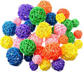 Patelai 36 Pcs Wicker Rattan Balls Decorative Balls for Vase Centerpiece Bowls Orbs Filler for Home Decor,4 Sizes(Multicolored,2.4'',2'',1.6'',1.2'')