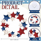 MorningRo Metal Patriotic Wreaths for Front Door 250th Anniversary Red White Blue Star 4th of July Wreaths Independence Day Hanging Vintage Rustic Independence Day Welcome Sign for Porch Wall Home