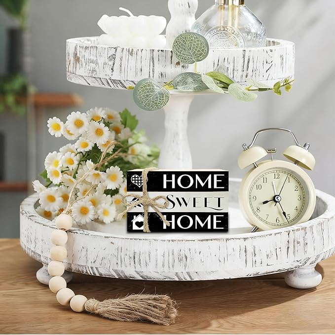 Mini Decorative Books For Home Decor, Small Wood Book Stack For Table Decor, Home Decor Book For Living Room Mantel, Farmhouse Stacked Books Decorative（L42）