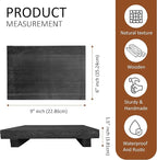 Rustic Pedestal Stand - Handmade Small Wood Tray - Soap Tray for Kitchen Sink, Bathroom (Black, 9 x 6 X 1.5 Inch)