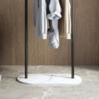 Freestanding Clothing Rack with Marble Base,Modern Black Arch Garment Rack for Small Spaces,Sturdy Metal Coat Rack,Clothes Racks for Hanging Clothes in Bedroom,Closet,Entryway,Boutique Display
