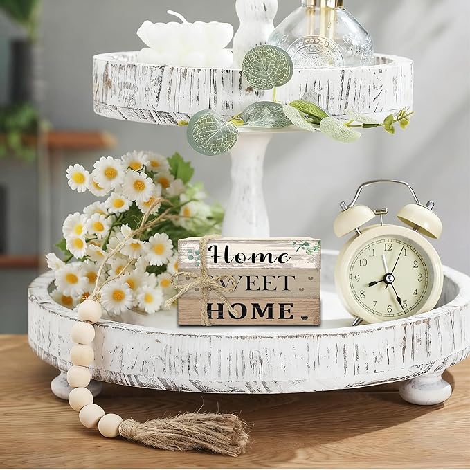 Mini Decorative Books For Home Decor, Small Wood Book Stack For Table Decor, Home Sweet Home decoration Books For Living Room Bookshelf, Farmhouse Stacked Books decoration（L49)