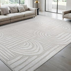 Modern Indoor Rug Orbit 6x9 Area Rugs for Living Room Luxury Kitchen Bedroom Durable Soft Geometric Durable Low and High Pile Stain Resistant Non Shedding Area Carpet 6x9