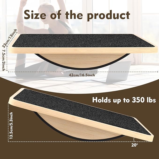Balance Board for Adults-Wobble Board for Physical Therapy,Core Strength Trainer Wood Rocker Board