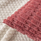 MIULEE Pack of 2 Corduroy Decorative Throw Pillow Covers 20x20 Inch Soft Boho Striped Pillow Covers Modern Farmhouse Home Decor for Sofa Living Room Couch Bed Cranberry Red