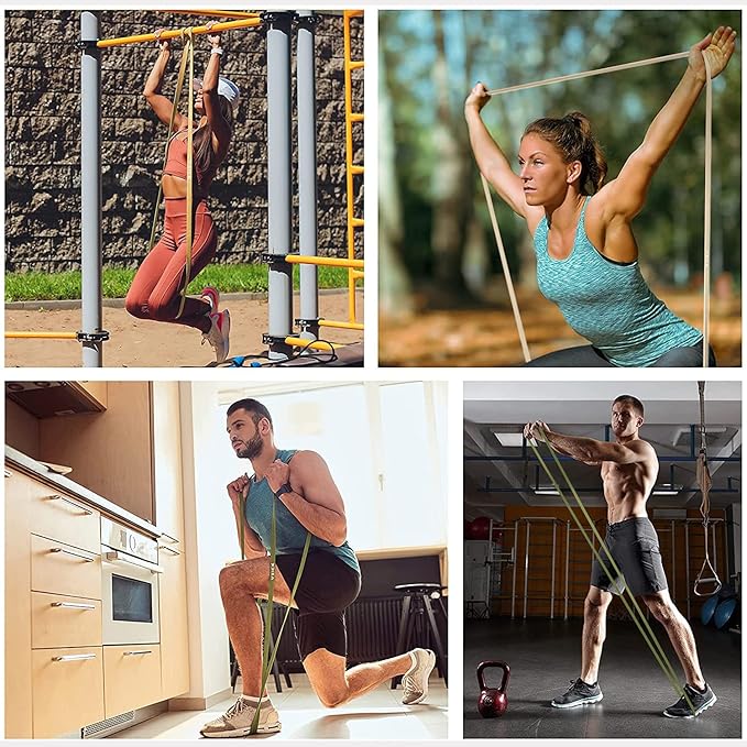 VEICK Resistance Bands for Working Out, Exercise Bands, Workout Bands, Pull Up Assistance Bands, Long Heavy Stretch Bands Set for Men Women, Power Weight Gym at Home Fitness Equipment