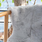Faux Fuzzy Machine Washable Bunny Fur Area Rugs for Living Room Grey Fluffy Rug for Bedroom Sheepskin Rug 4x6 Rectangle Nursery