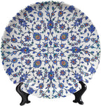 Turkish Decorative Plate Holder, 8 Inch, RoyalBlue Round Display Plate, Home Wobble-Plate with Display Stand, for Wall Hanging Living Room Bathroom Decor Gift