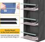 SLEEPING LAMB Narrow Door Hat Organizer for Baseball Caps, Baseball Hat Rack for Closet/Wall Hold 40 Hats Storage Holder Clear Hat Display (Black)
