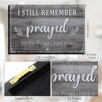 I Still Remember The Days I Prayed Sign Inspirational Table Blessed Signs Living Room Decor Wood Table Centerpieces Box Signs Farmhouse Decor House Prayer Wooden Rustic Gift for Bedroom Shelf(Gray)