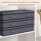 Under Bed Storage Containers with Lids - 2 Pack, Foldable and Stackable Clothes Storage Bags with Clear Window, 3-Sided Handles and Label Slot for Clothing, Blankets, Pillows (Grey)