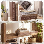 Menkxi 6 Aesthetic Decorative Books Set with Tassel Wood Bead Coffee Table Decor Faux Books with Simple Design for Modern Home Decor Inspired Living Decoration Photo Storage and As a Keepsake Box