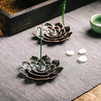 GARMOLY 2 Pack Incense Burner, Incense Holder for Sticks, Brass Lotus Incense Stick Holder