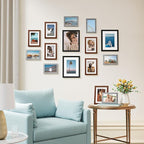 Vittanly 15 Pack Picture Frames Collage Wall Decor, Multi Sizes Including 3pcs 8x10, 6pcs 5x7 and 6pcs 4x6 Photo Frames, Gallery Frame Set for Wall or Tabletop Display, Black, Walnut Brown and Grey
