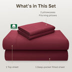 California Design Den Deep Pocket King Sheet Set - Luxury 600 Thread Count Bed Sheets 100% Cotton Sateen, Cooling King Size Sheets Set, Hotel-Quality, Better Than Egyptian Cotton Sheets - Brick Red