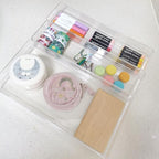 LotFancy Clear Drawer Organizers, 12” x 3” x 2”, Set of 3, Drawer Organizer Trays for Desk, Plastic Storage Bins for Bathroom, Makeup, Utensils, Stackable