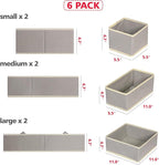 DIOMMELL Foldable Cloth Storage Box Closet Dresser Drawer Organizer Fabric Baskets Bins Containers Divider with Drawers for Clothes, Underwear, Bras, Socks, Lingerie, Clothing, Set of 6