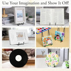 12 Pack 6 Inch Metal Plate Display Stands, Black Multi-Purpose Easel Stands for Photos/Books/Plaques/Artwork, Tabletop Holder