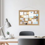 DAHAPYBOO Cork Board Bulletin Board,24x18 Cork Board for Office with Pin Oak Wood Boards,Message Board or Vision Board Decoration.