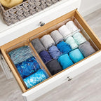 mDesign Long Plastic Drawer Organizer Box, Storage Organizer Bin Container; For Closets, Bedrooms, Use for Leggings, Socks, Ties, Jewelry, Accessories - Lumiere Collection - 6 Pack - Clear