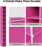 MAX Houser 2 Pack 10-Shelf Hanging Shoe Shelf Organizer, Hanging Shoe Storage for Closet, Slim Hanging Closet Organizer,10-Tier Narrow Hanging Storage Shelves or Baby Closet Room-Pink