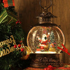 Wondise Lighted Christamas Snow Globe Lantern with Timer, 11.2 Inch USB Plug-in & Battery Operated Spinning Water Glitters Lighted Singing Snow Globe(Santa)