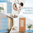 Dynoro Double-Sided Hanging Jewelry Organizer, Large Teal Storage Roll for Earrings, Necklaces, Rings, 48 Pockets 21 Hooks, Durable Oxford Fabric for Closet, Wall, Door, 1 piece, Jewelry Not Included