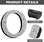 Qunclay 12'' Silver Crystal Diamond Bling Letters Crushed Diamond Decoration Wooden Glitter Letter with Screw and Hooks Rhinestone Gift for Wedding Y2k Mcbling Bedroom Wall Decor (Letter O)