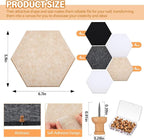 Mindsoft 16 Pcs Hexagon Cork Board for Walls with 50 Wooden Push Pins 6.7 x 5.9 in Felt DIY Tiles Notice with Nano Tape Hanging Bulletin Board for Home Photo Office Memo Note(Classic Colors)