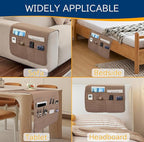 Remote Control Holder for Armchair, Couch Caddy Organizer TV Remote Holder for Recliner Couch With 6 Pockets, Non-Slip Arm Chair Caddy Bedside Table Organizer for Magazine, Tablet, Phone (Beige)