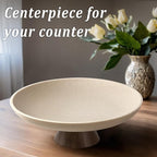 LIN CHUAN Large Decorative Bowl, Modern Resin Pedestal Bowl for Home Decor, Stylish Fruit Bowl for Kitchen Counter, Chic Key Holder for Entry Table, Brown