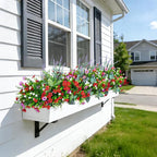 Fake Artificial Flowers for Outdoors Faux Plants Outside Indoor,Realistic UV Resistant Silk Flower for Home Patio Garden Back Yard Front Poch Decor Spring Summer(12 Bunches)