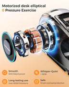 YOSUDA Under Desk Elliptical Electric, Elliptical Machine for Seniors,Fully Assembled Seated Pedal Exerciser with Remote Control with Free Footstraps & 10 Adjustable Speeds