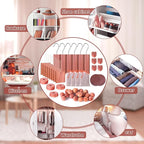 Woodever Cedar Blocks for Clothes Storage 56 Pcs, 100% Aromatic Planks with Metal Hooks, Cedar Wood Chips and Balls for Closets and Drawers, Fresh Scented Sachets