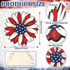 Wooden 4th of July Decoration Door Wreath for Front Door Sign Star Wall Signs, Independence Day Patriotic Day Wreath Welcome Memorial Day Hanging for Home Wall Decor Party Outdoor Indoor Flower