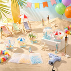 6 Set Beach Summer Snow Globe Craft Kit DIY Coastal Snow Globes with Ocean Gnomes, Glue Gun, Glitter & Ribbon for Summer Coastal Beach Party Favor