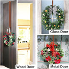 Wreath Hanger for Front Door, Adjustable from 15" to 25" Wreath Door Hanger for Christmas Fall Wreaths Decorations Hook, Brushed Bronze